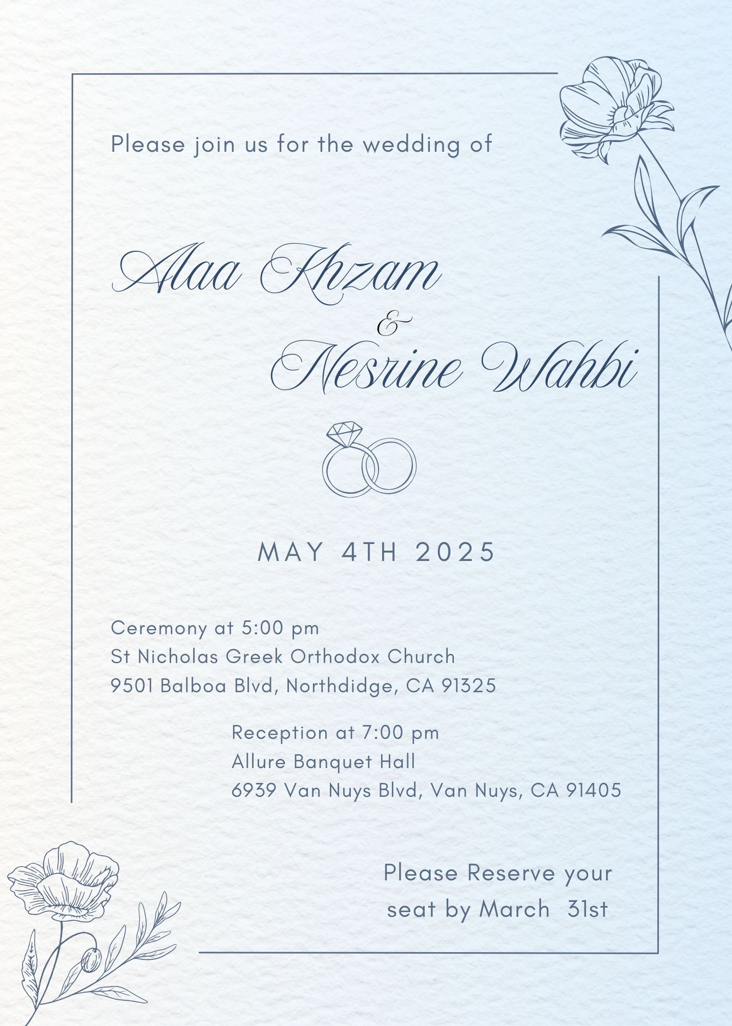 The Wedding Website of Nesrine Wahbi and Alaa Khzam
