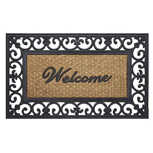 Achim Home Furnishings WRM1830FL6 Fleur De Lis Wrought Iron Rubber Door Mat, 18 by 30"