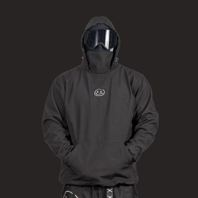 Large Slacker Snow Jacket: Black