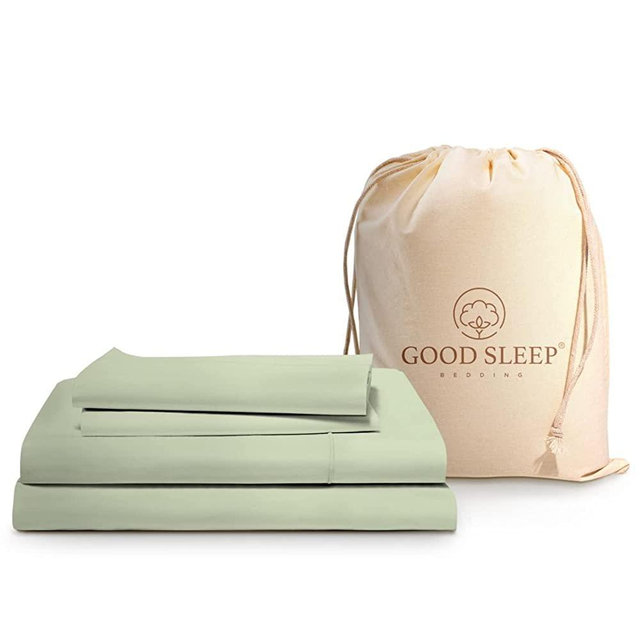 1000 Thread Count Egyptian Cotton Sheets Queen Size, 4 Pc Luxury Sheets Set, Long Staple 100% Cotton Sheets for Queen Size Bed, 16" Deep Pocket Hotel Style Sheets, Sateen Sheets Queen, Sage