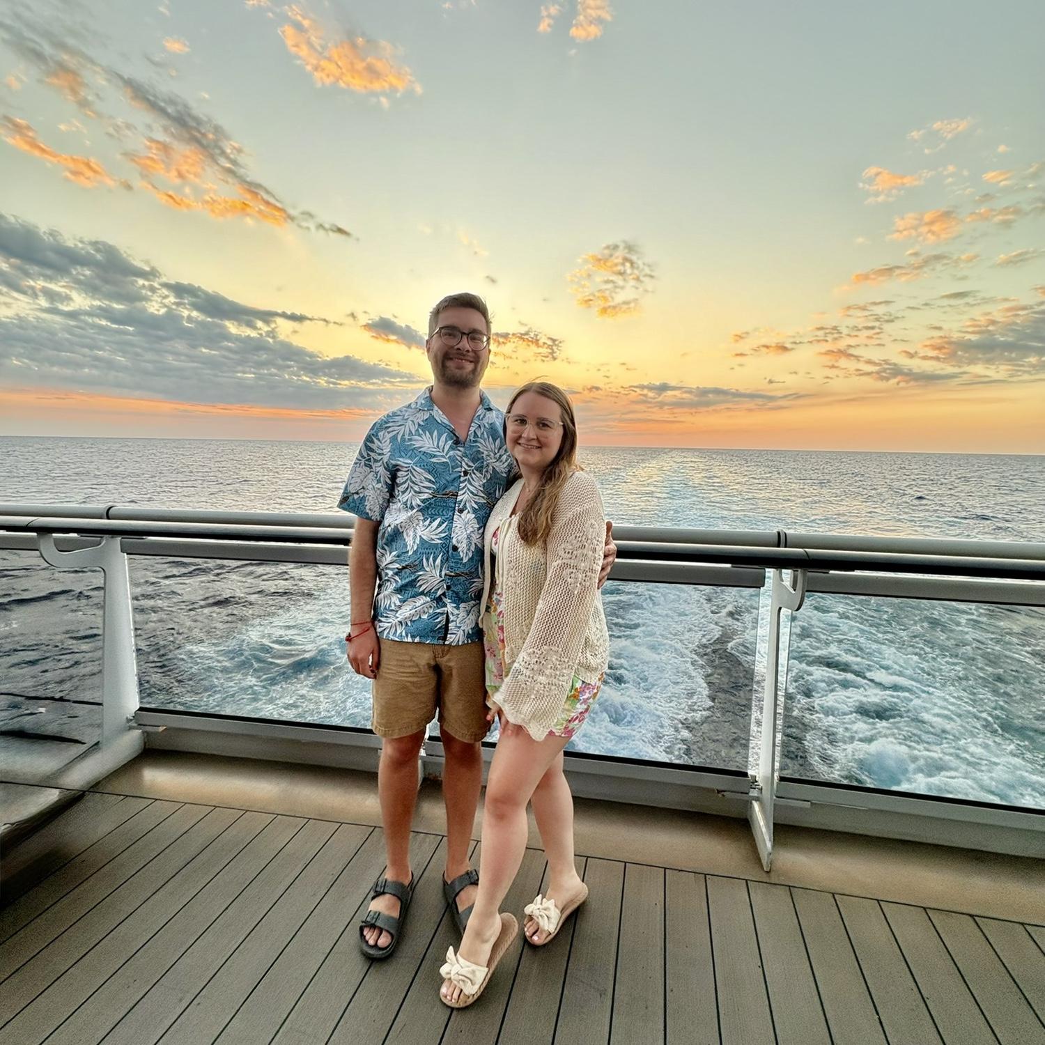Our most recent cruise in 2025, our 5th one together!