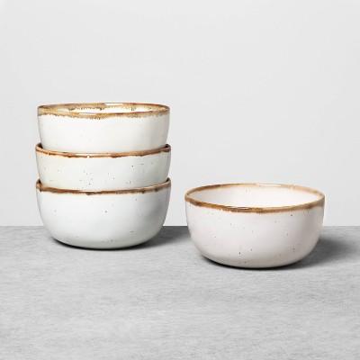 4pk Reactive Glaze Stoneware Cereal Bowl Light Sour Cream - Hearth & Hand™ with Magnolia