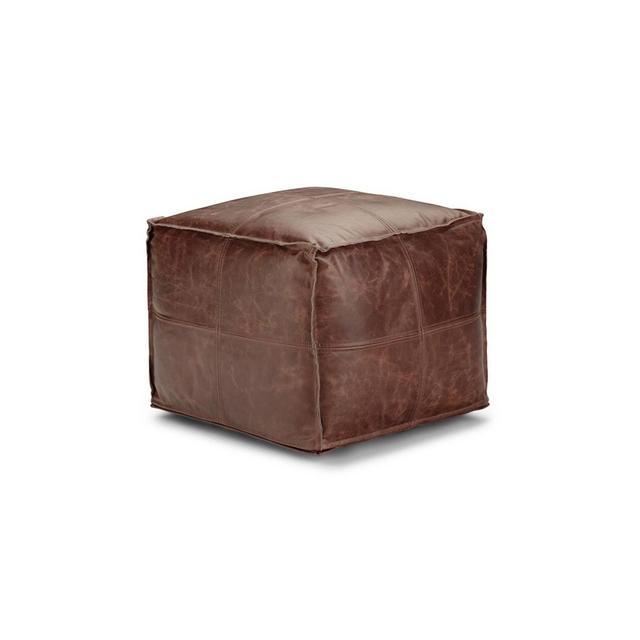 Erving Square Pouf Brown - Wyndenhall