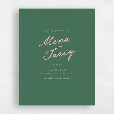 Hunter, Green Wedding Save the Date - Finnian Portrait