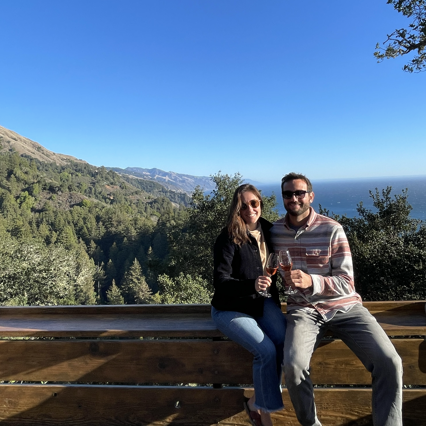Champagne after a Big Sur engagement