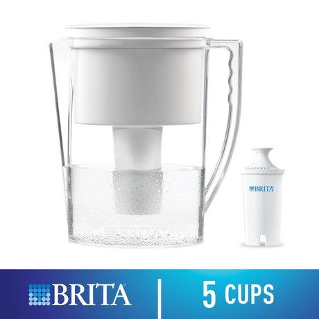 Brita Slim Water Filter Pitcher with 1 Standard Filter, White, 5 Cup