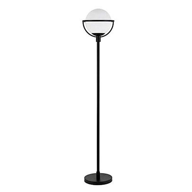 Cieonna Globe & Stem Floor Lamp with Glass Shade in Blackened Bronze/White