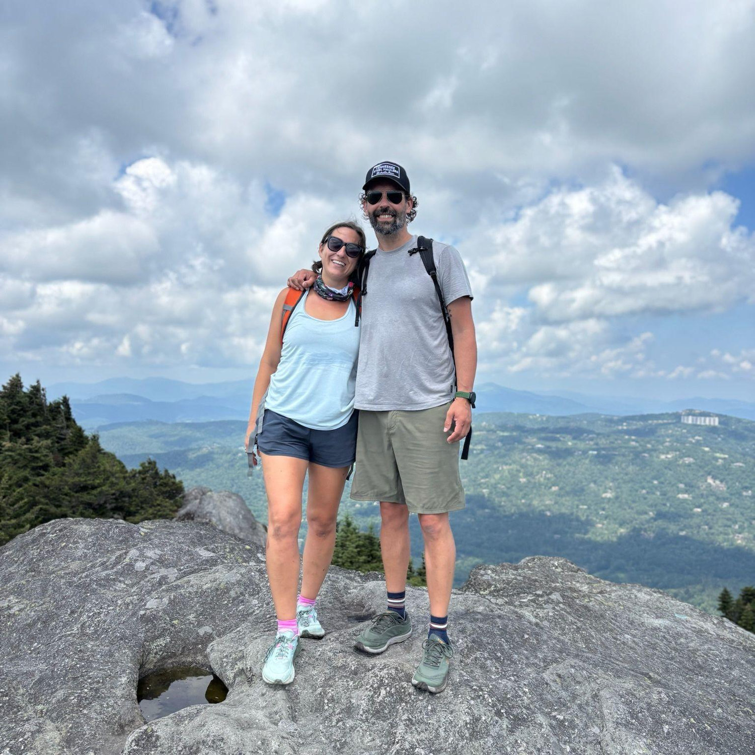 Atop Grandfather Mountain (Elizabeth was shaking like a leaf)