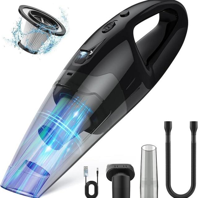 BSRCO Handheld Vacuum Cordless Rechargeable 3-in-1, USB Charge, Car Vacuum with LED, HEPA Filter, 1.65LBs Lightweight Vacuum Cleaner for Dust, Pet Hair