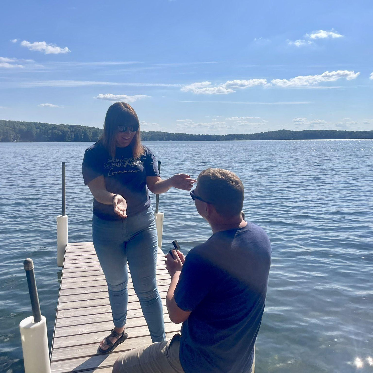 Naturally, Abby was really excited and interrupted Brian while he was proposing. He got his point across, though.