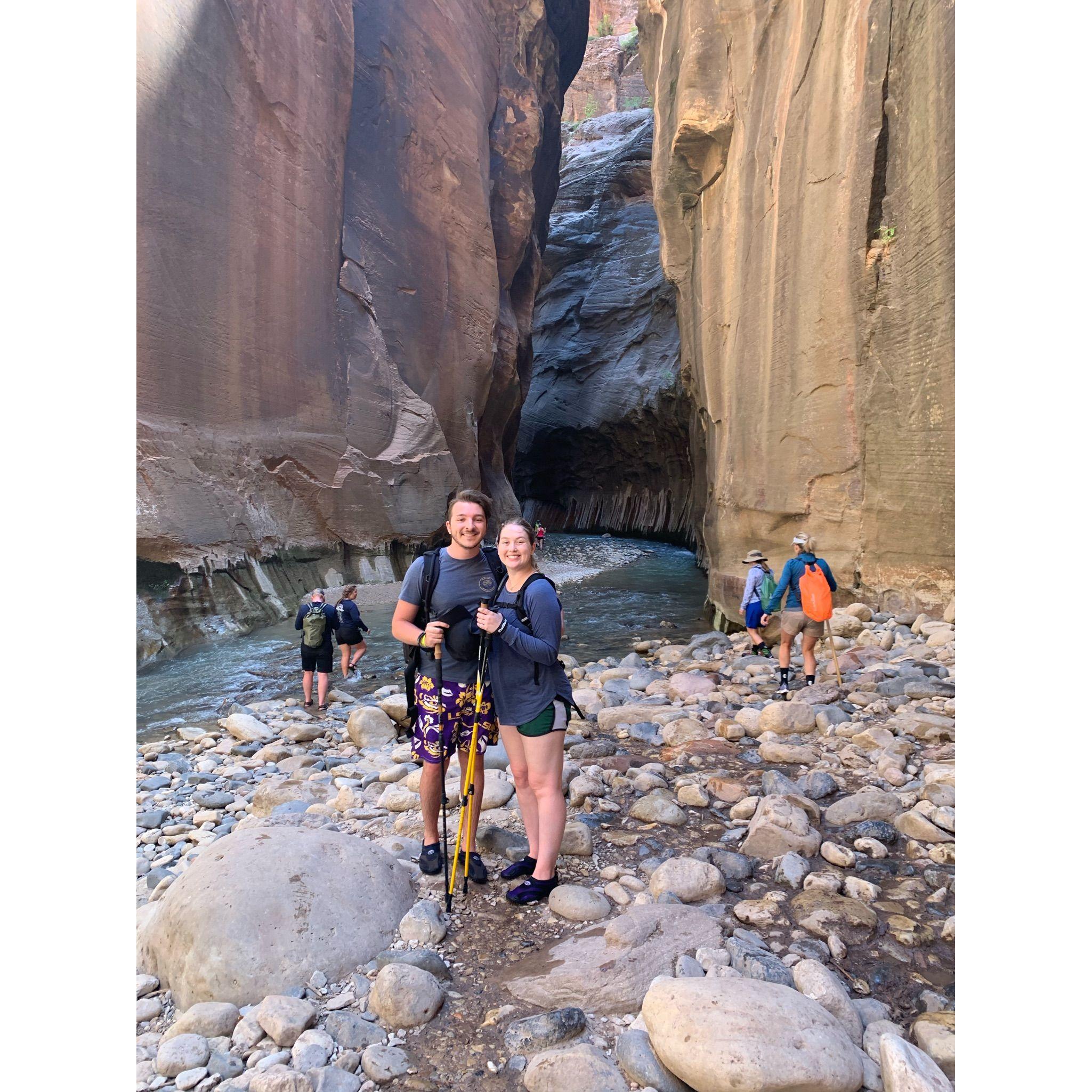 The Narrows hike at Zion National Park