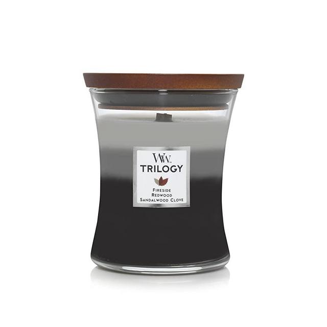 WoodWick Candle Warm Woods Trilogy Medium Jar