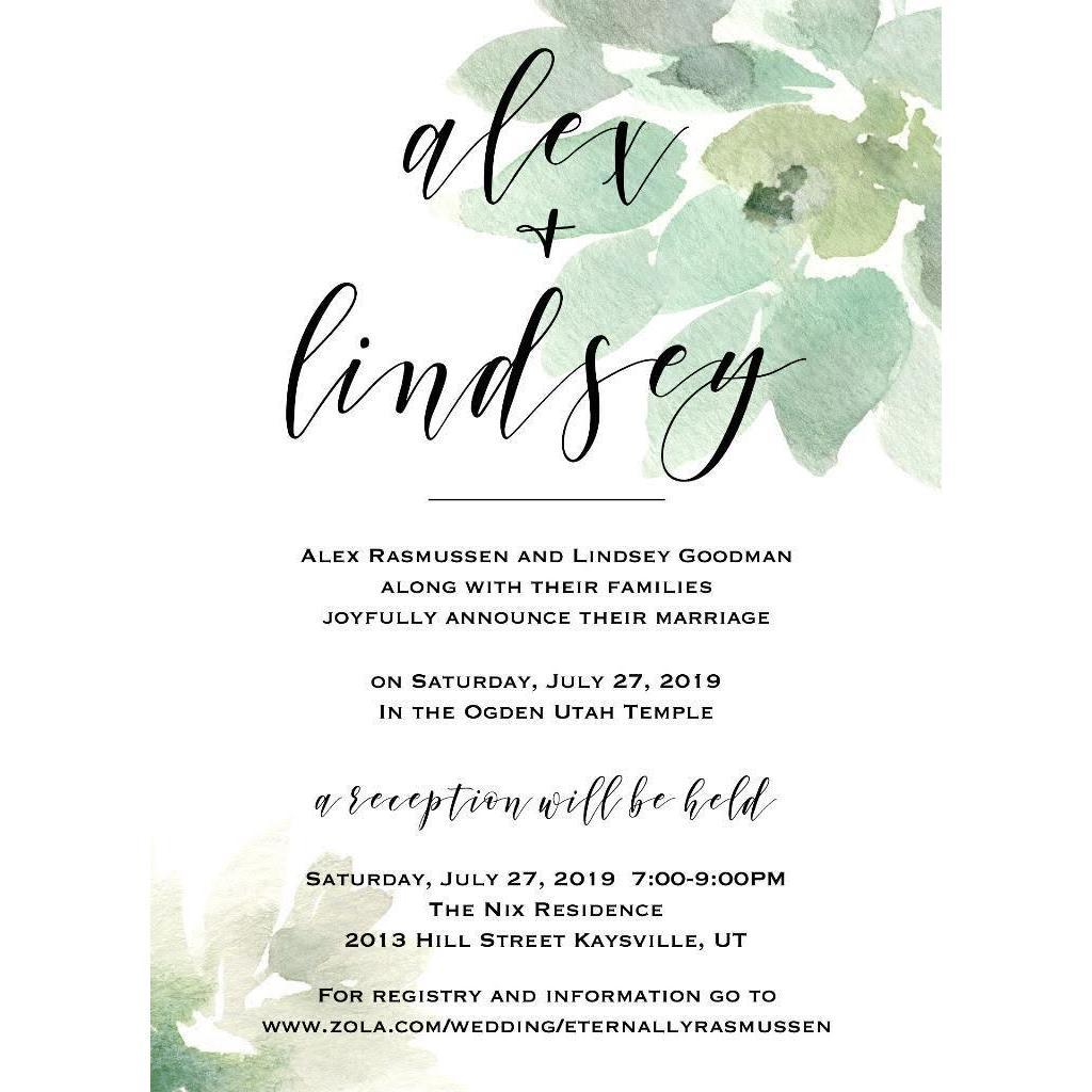 Back of Wedding Announcement