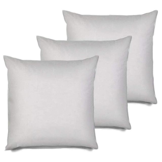MSD 3 Pack Pillow Insert 26x26 Hypoallergenic Square Form Sham Stuffer Standard White Polyester Decorative Euro Throw Pillow Inserts for Sofa Bed - Made in USA (Set of 3) - Machine Washable and Dry