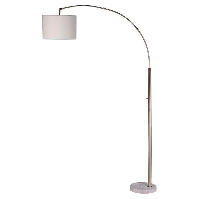 O&O by Olivia & Oliver Adjustable Arc LED Floor Lamp in Antique Brass