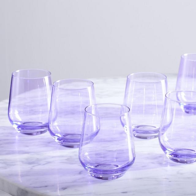 Estelle Colored Glass Stemless Wine Glass (6)