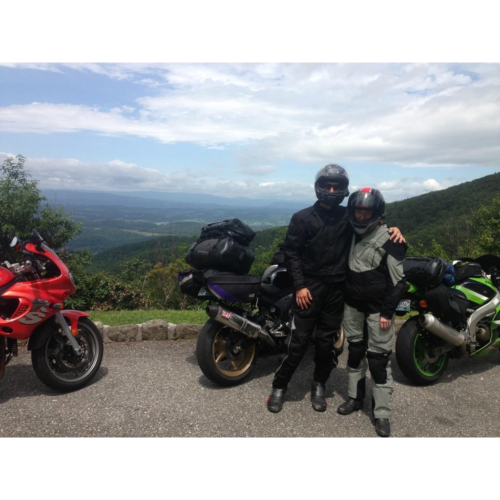 Motorcycle camping with Ken and Caroline on the Blue Ridge Parkway! Summer 2013