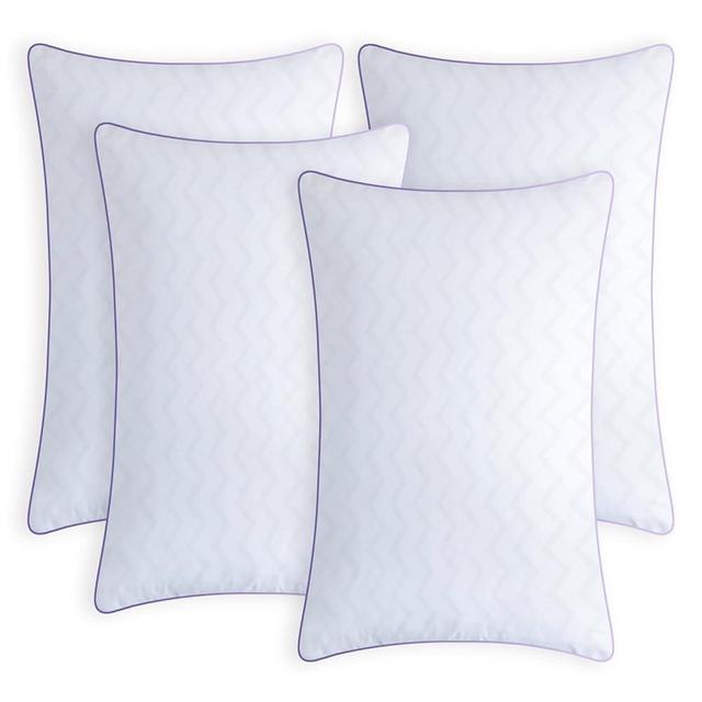 MOLCLCUY Bed Pillows King Size Set of 4,Hotel Collection Pillows for Side and Back Sleepers,Super Soft Down Alternative Microfiber Filled Pillows