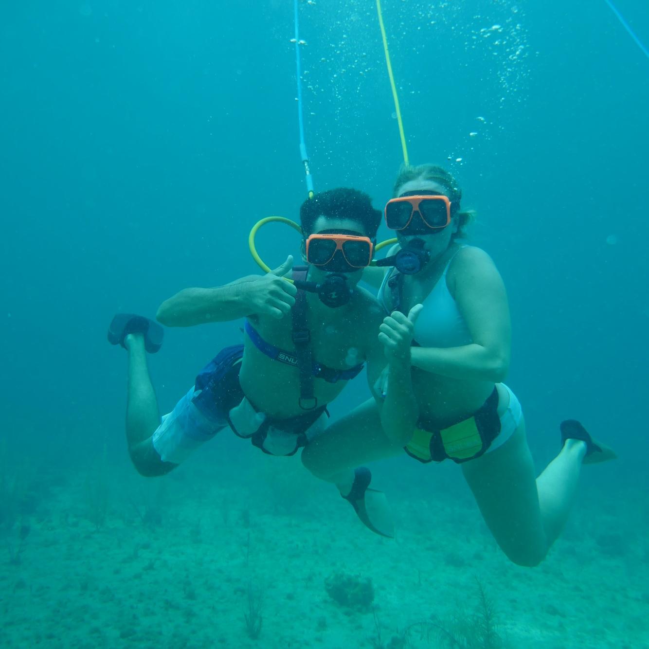 Snuba diving in Jamaica