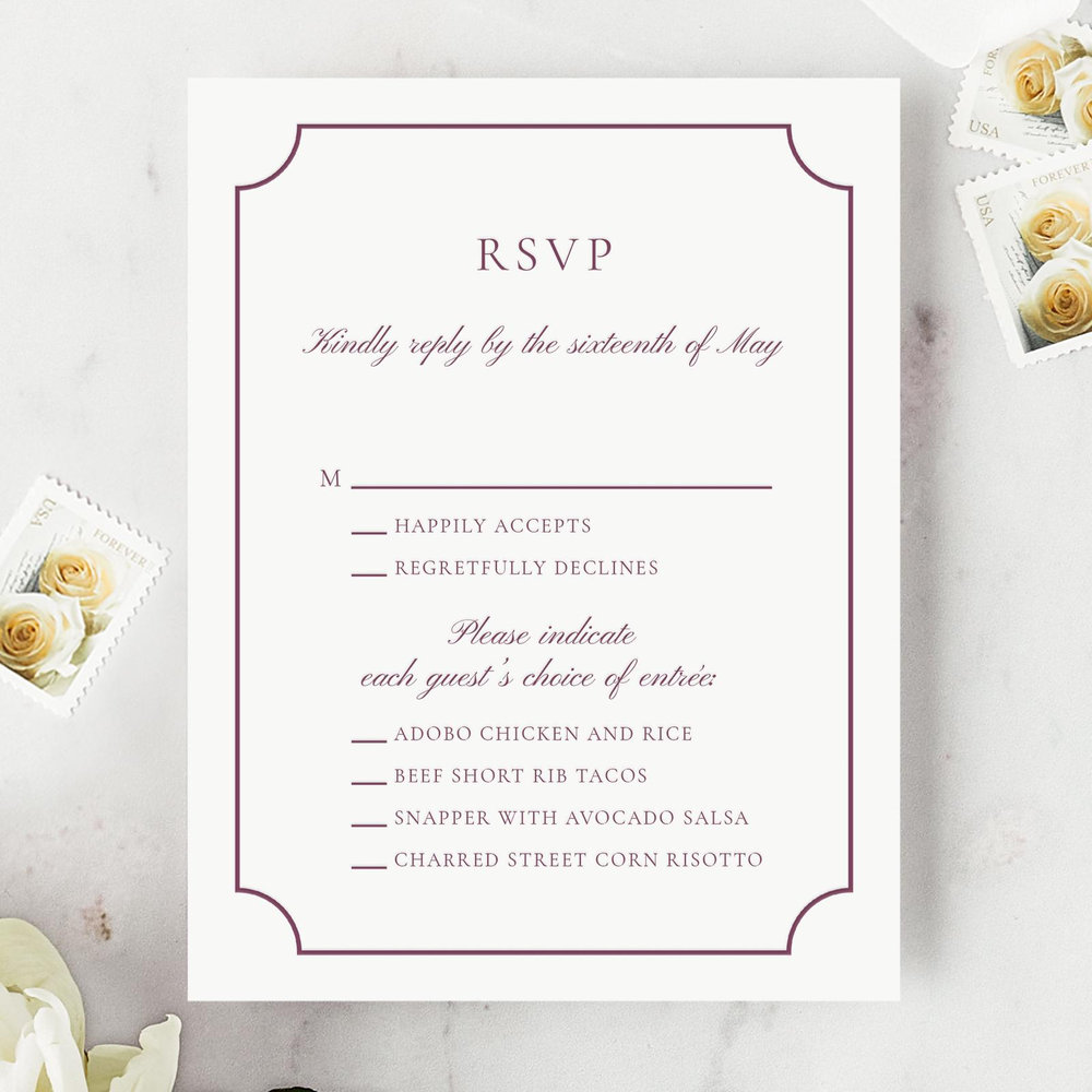 Blake Frame Letterpress | Black | Zola Wedding Invitations