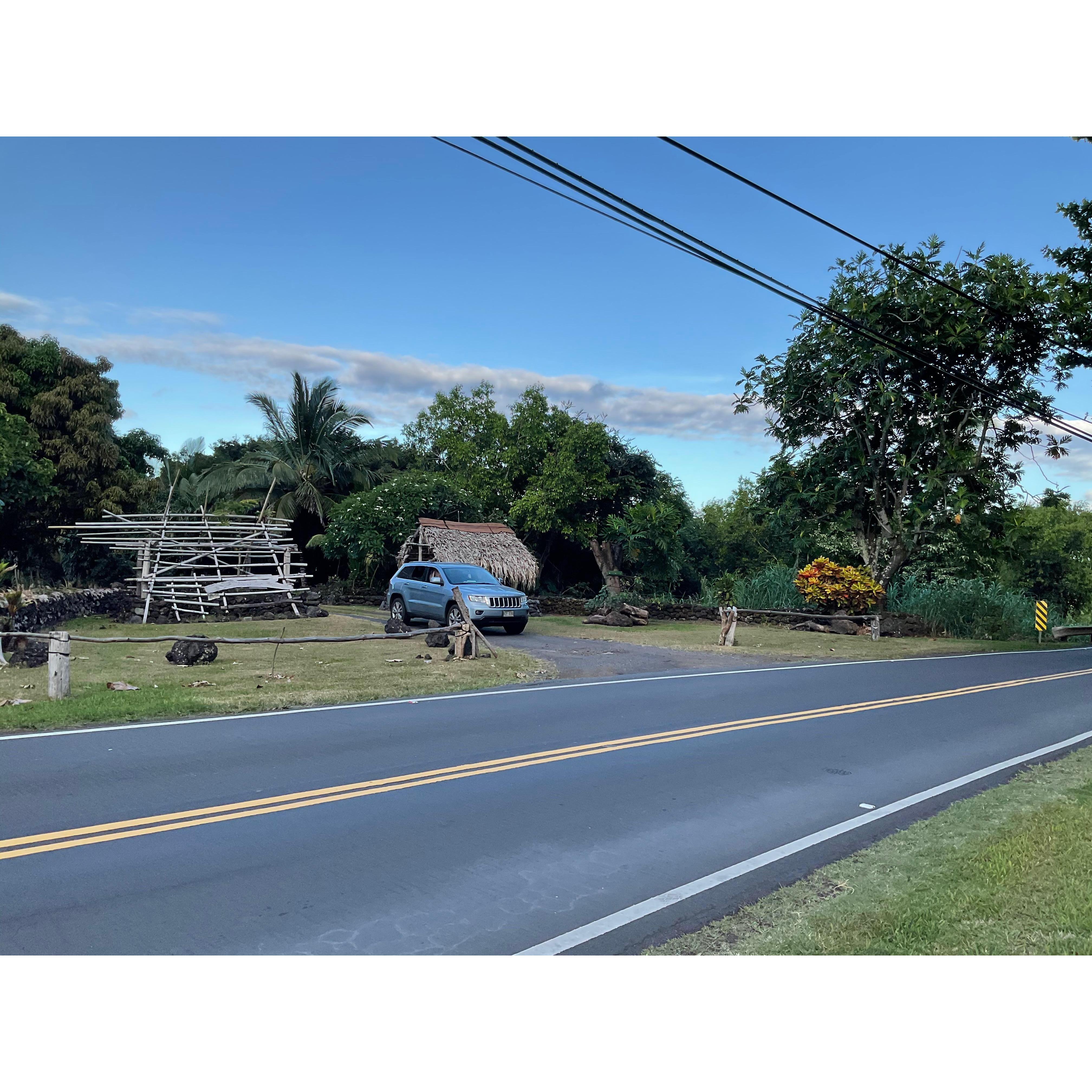 This is the view when driving in from the direction of Hana town.