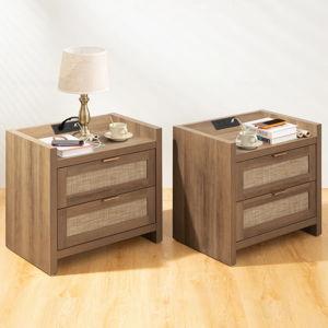 Aneke 23.6'' W Nightstand (Set of 2) - Natural Oak