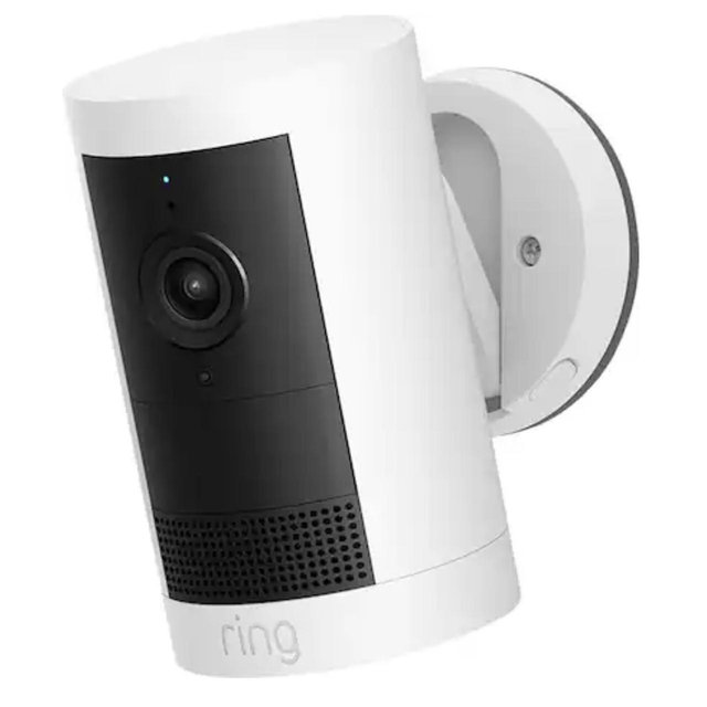 Ring - Outdoor Cam Plus, Battery, Wide-Angle 2K Video, Low-Light Sight for full-color night vision, Mount-anywhere versatility - White