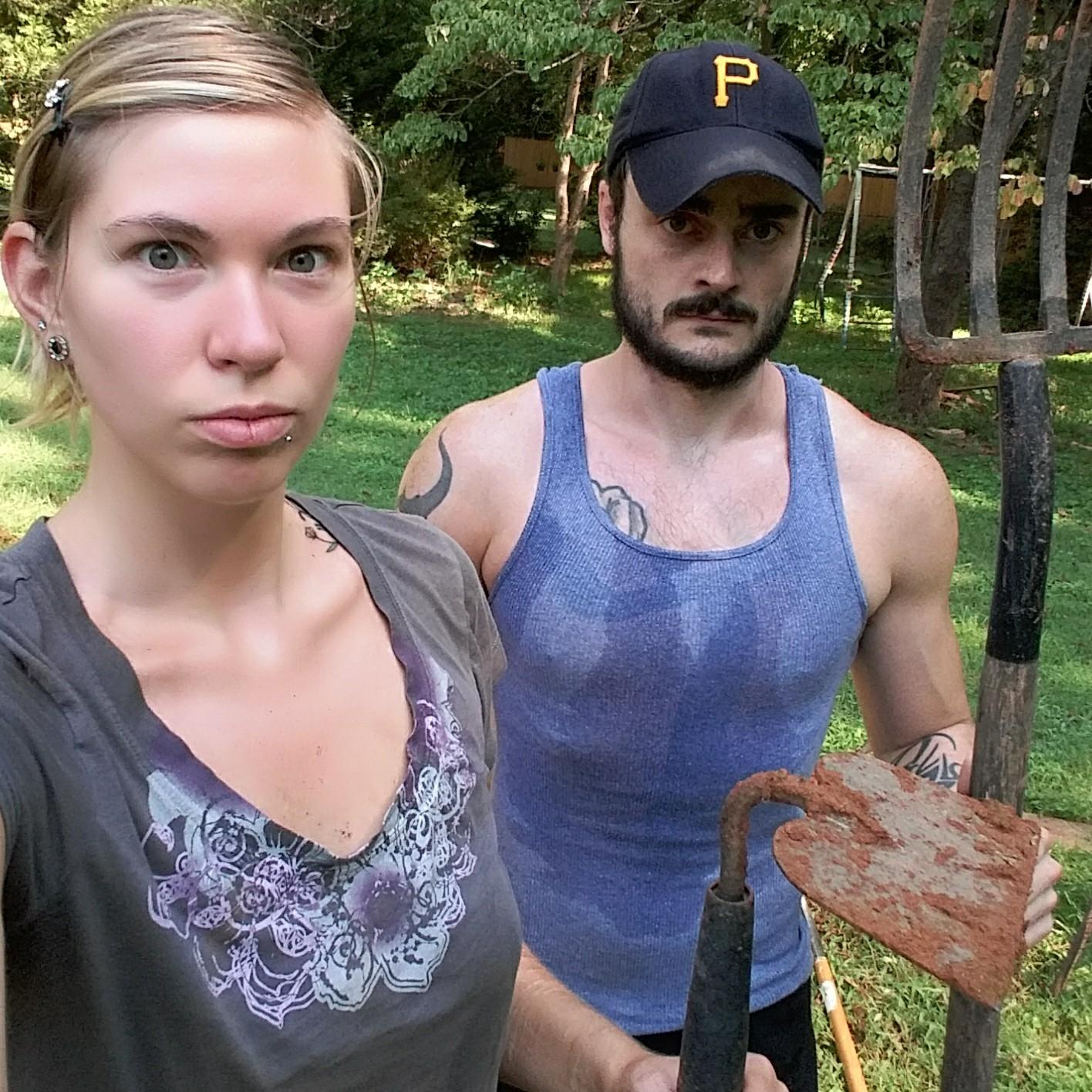 Chris and I working on a garden :)