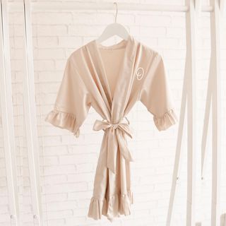 Girl's Monogrammed Ruffled Robe