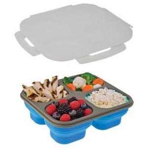 SmartPlanet Portion Perfect 4 Compartment Collapsible Blue Lunch Lite Kit