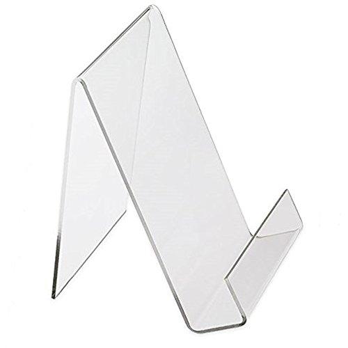 Dazzling Displays Book Easel 8.5 by 11 Slant Back with Lip Paper Stand, Clear Tablet Holder, Thick Acrylic Stand Open Ended Portrait Sized Literature Display for Home, Office, Business, School (1)