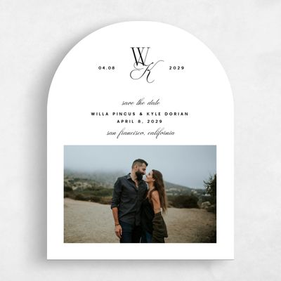 White Typography Wedding Save the Date - Lux Portrait
