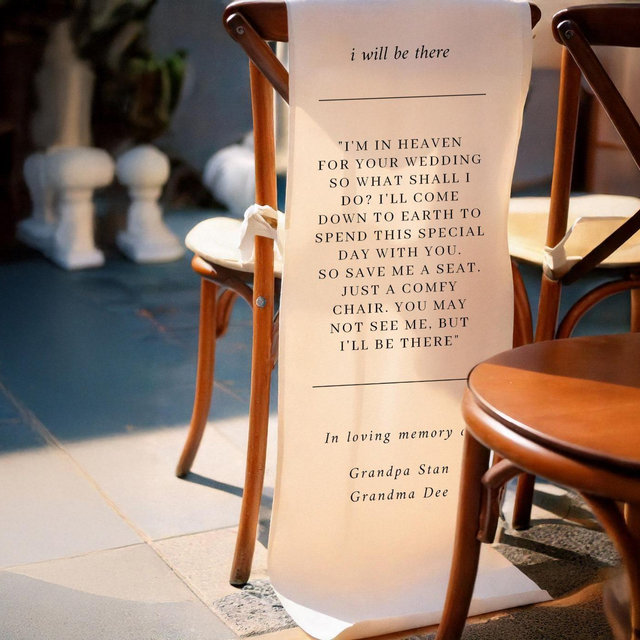 Reserved Wedding Memorial Chair Sign, Personalized Fabric Sign, Wedding Chair Banner In Memory Of Loved Ones, Custom Memorial Wedding Sign
