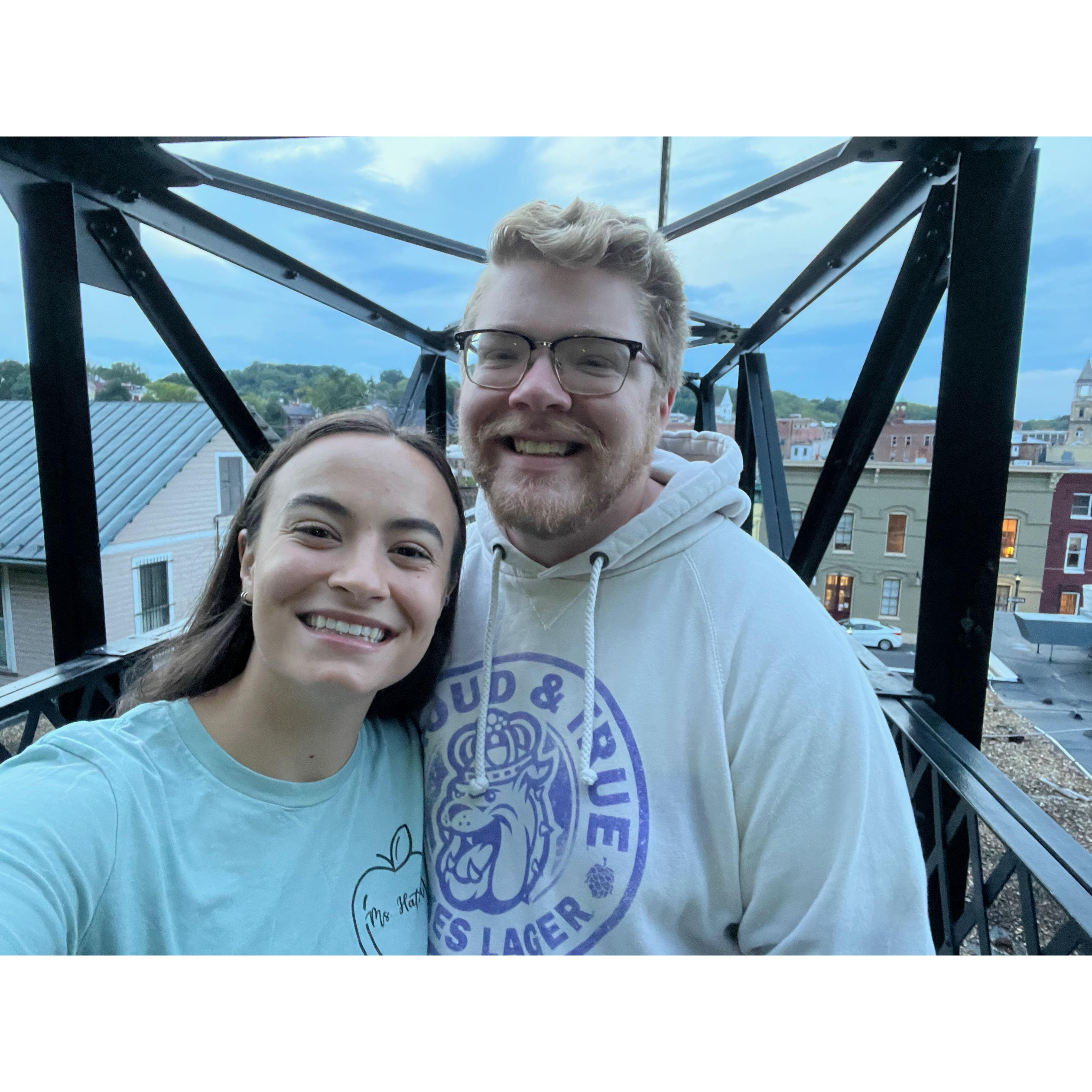 This was a picture I took on a regular walk together in Staunton. Little did I know that we would get engaged in this same spot a year and a half later!