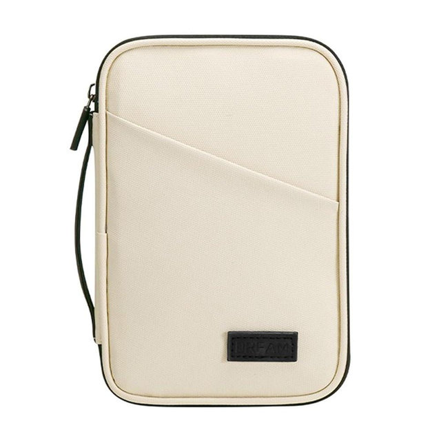 Higoney Waterproof Travel Passport Holder for Family,RFID Blocking Passport Wallet,Portable Travel Document Organizer for Men Women, Travel Essentials for Flying (Beige)