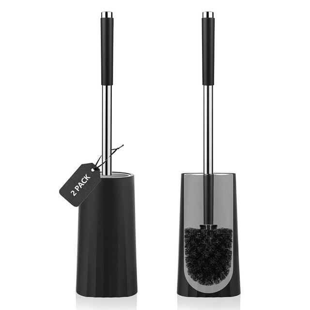 SetSail Toilet Brush, Compact Size Toilet Bowl Brush and Holder Toilet Brushes for Bathroom with 304 Stainless Steel Handle Toilet Cleaner Brush with Durable Scrubbing Bristles, 2 Packs