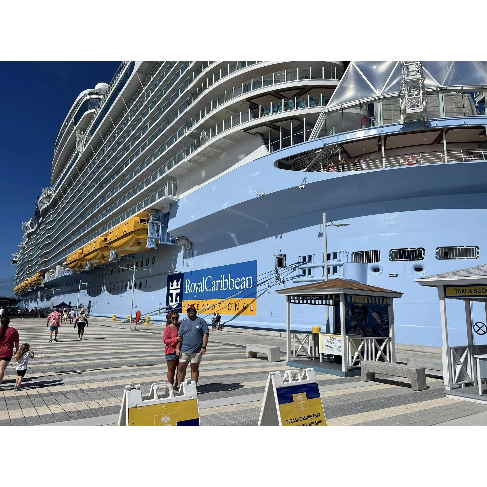 We were so tiny compared to this ship!