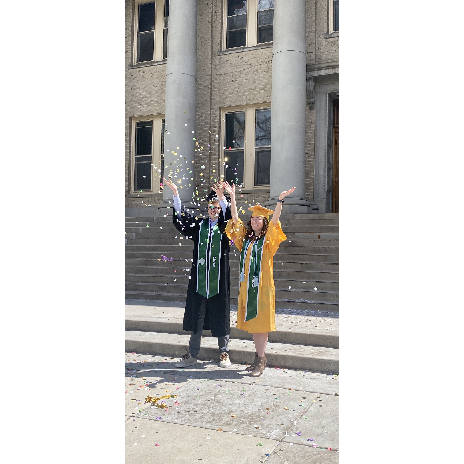 Confetti on the oval to celebrate graduation