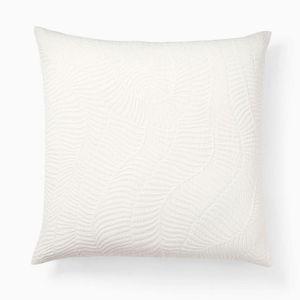 Trailing Fern Matelasse Euro Sham, White