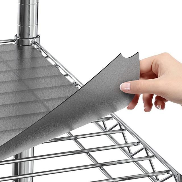 Sterling Shelf Liners for Wire Shelving – Heavy Duty Metal Rack Cover for Kitchen or Pantry – Premium Quality and Flat Packaged to Perfectly fit Any (14’’x30’’) Wire Shelves– Graphite Set of 5