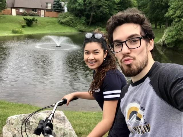 Our very first bike ride together.