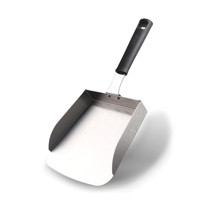 Griddle Food Mover - griddle scoop for Blackstone, Smash Burger Food Shovel, Grill Spatula, Large Food Scoop, Hibachi Tools, Stir Fry on Flat Top Grill or BBQ, Stainless Steel Scraper Tool