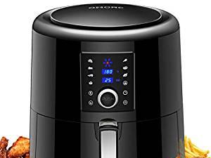 OMORC Air Fryer XL, 5.8QT Airfryer Oven Oilless Cooker with Hot Air Circulation Tech for Fast Healthier Food, 7 Cooking Presets and Heat Preservation Function - LCD Touch Screen (Recipe Book included)
