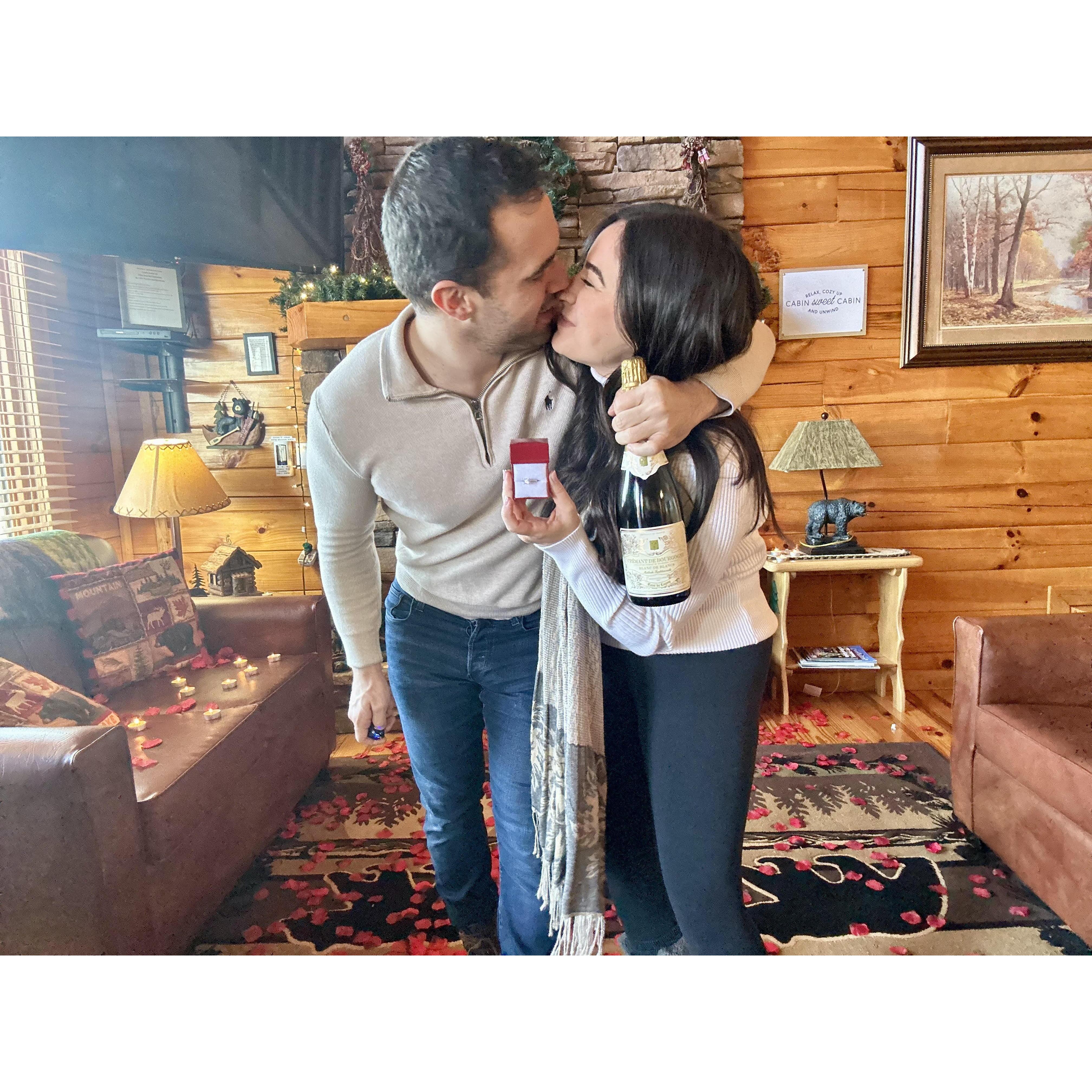 A peaceful cabin, breathtaking mountains, and a moment we’ll never forget: our January 2024 engagement in the Smoky Mountains of Tennessee.