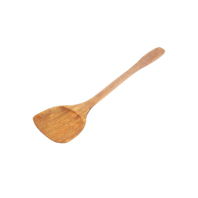 Unique Bargains Kitchen Household Wood Handmade Cooking Egg Pancake Turners Wood Color 1 Pc