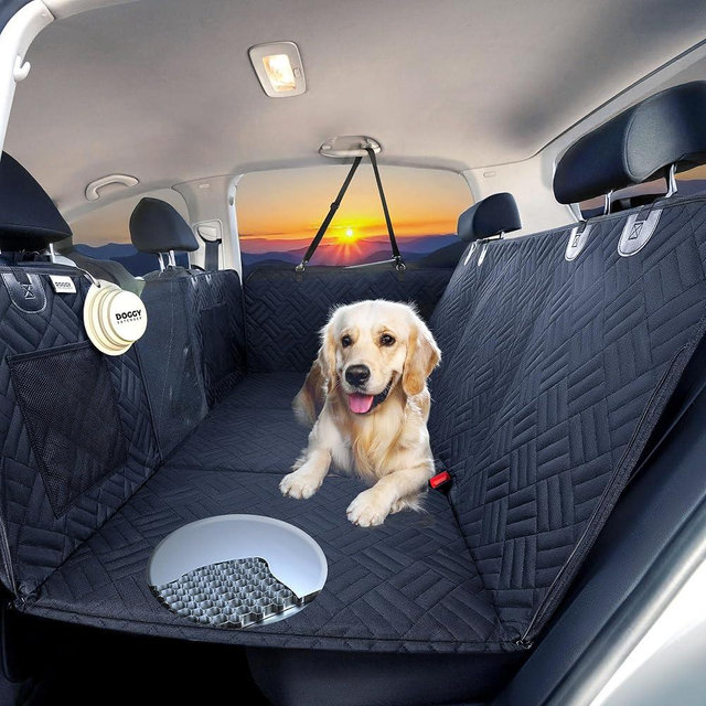 Truck Dog Seat Cover Back Seat , Extra Strength Honeycomb Hard Bottom Holds 400lbs , Dog Car Seat Cover , Waterproof, Anti-Scratch, Safer , Back Seat Pet Cover for Dogs Upgraded 2025 Materials!