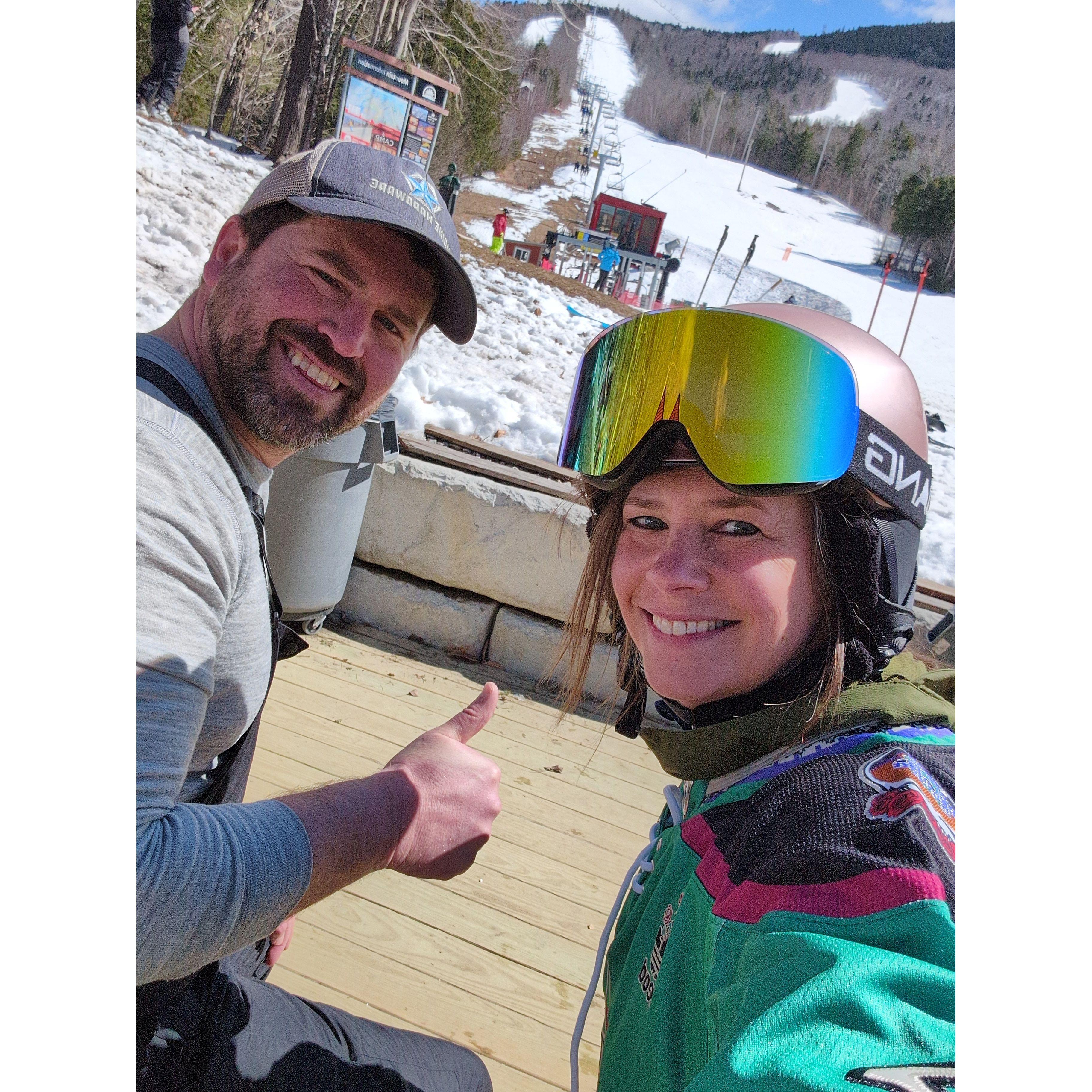 Spring skiing at Sunday River