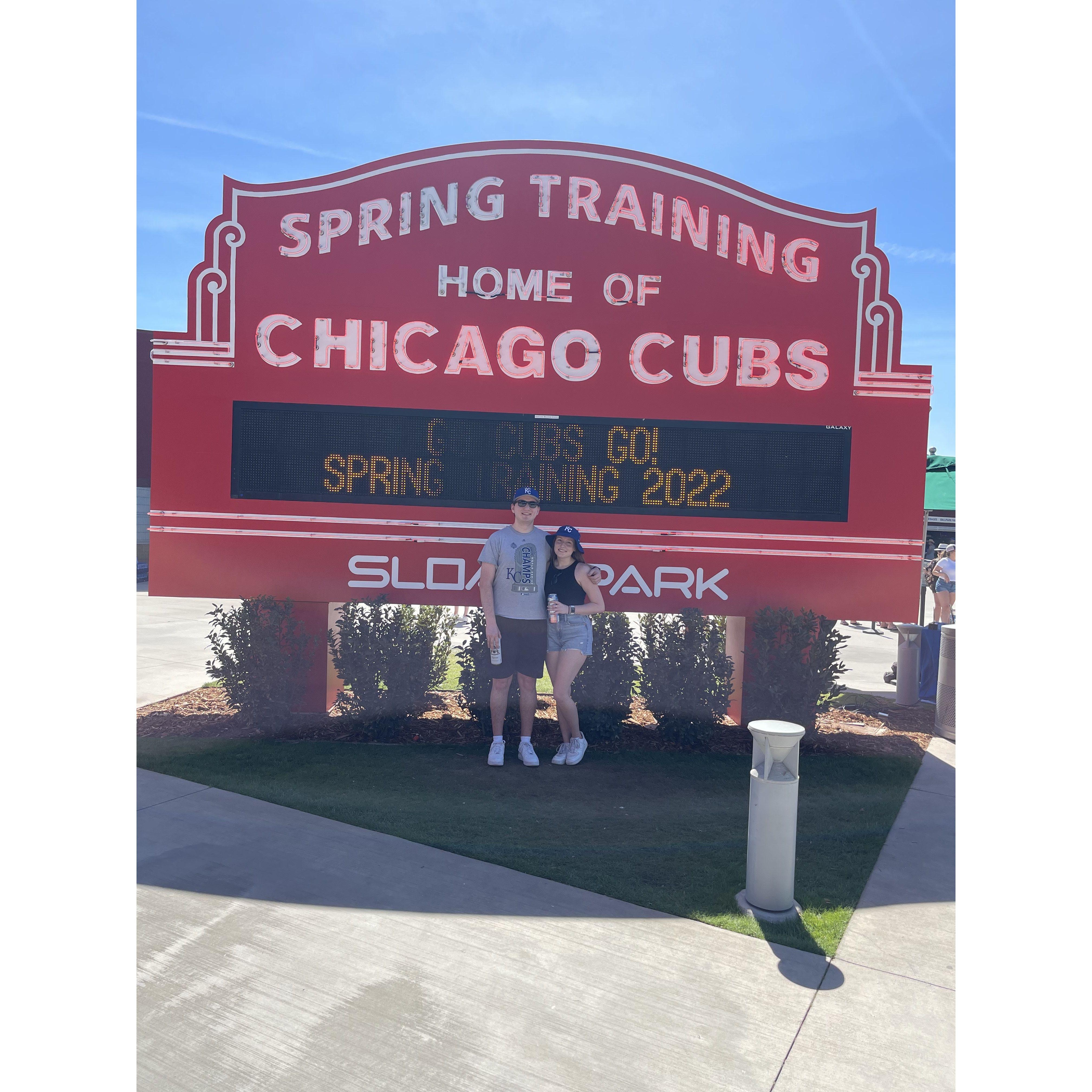 First spring training game for the Cubs!
