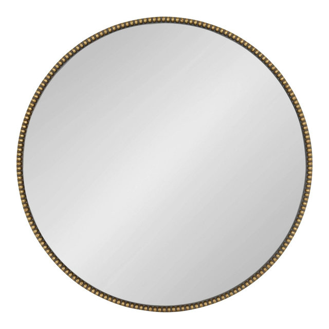 24" x 24" Gwendolyn Round Beaded Accent Wall Mirror Gold - Kate and Laurel