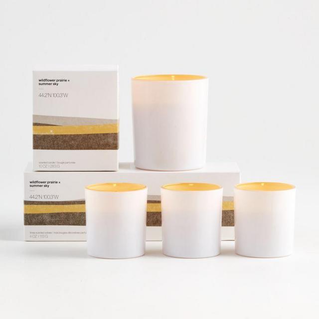 Wildflower Prairie and Summer Sky Scented Votive Candles, Set of 3
